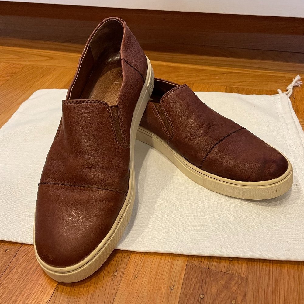 Frye Gemma Slip On Sneakers Women's 8.5 Brown Leather Casual Comfort Shoes